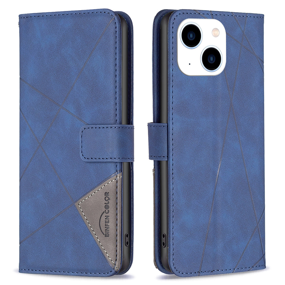 Binfen Color BF05 For iPhone 15 Imprinted Pattern Wallet Moblie Phone Case Stand PU Leather Cover - Blue Binfen Color BF05 For iPhone 15 Imprinted Pattern Wallet Moblie Phone Case Stand PU Leather Cover - Blue